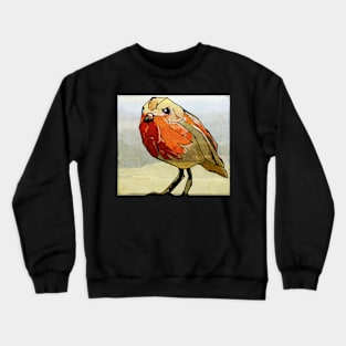 Simple Modern Digital Pop Art Bird in Red Crewneck Sweatshirt